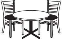 Restaurant Furniture, tables, booths, seating, chairs, stools